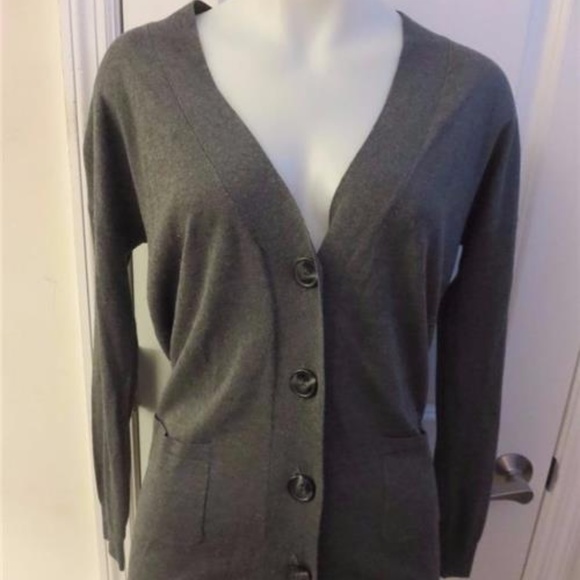ENTRACTE GRAY TWO POCKET CARDIGAN SWEATER 2 - Picture 1 of 4